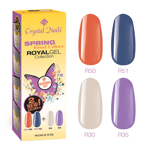Spring Trend Colors 2014 Crystal Nails Royal Gel készlet - 4x4,5ml