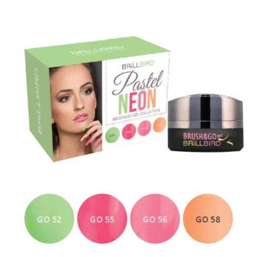 BrillBird Pastel Neon - Brush&Go gel készlet