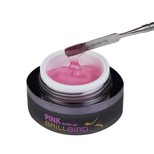 BrillBird PINK GEL – GLASSY – üveghatású RÓZSASZÍN MŰKÖRÖM ÉPÍTŐ ZSELÉ 15ml