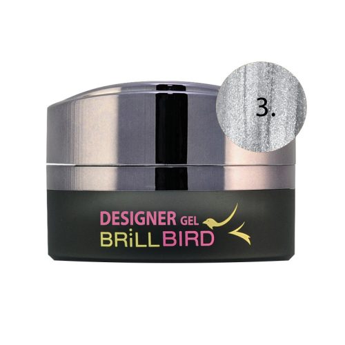 BrillBird Designer Gel 3 - Ezüst festőzselé (silver) 3ml