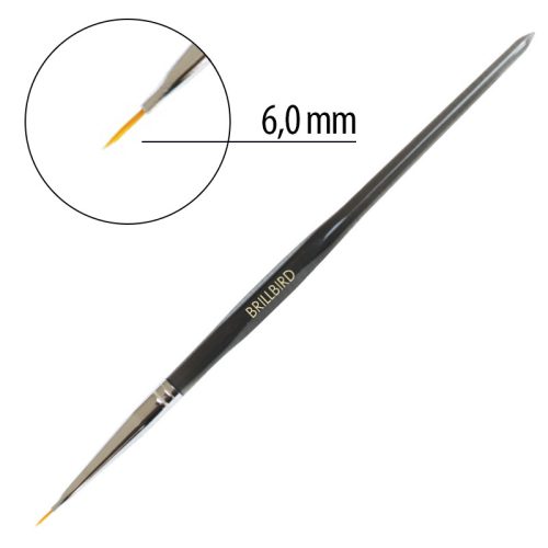 BrillBird Vékony hegyű díszítő ecset - Fekete (Nail Art Brush)
