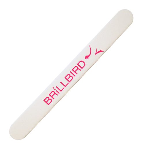BrillBird Egyenes fehér körömreszelő, kombinált, piros logó #100/180