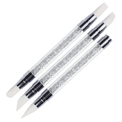 Crystal Nails Strasszköves szilikon ecset szett