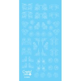 Crystal Nails Színező alap matrica - Blooming Fehér