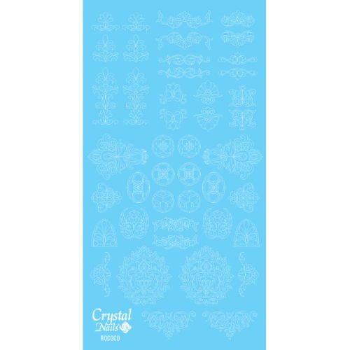 Crystal Nails Színező alap matrica - Rococo Fehér