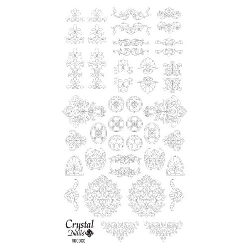 Crystal Nails Színező alap matrica - Rococo Fekete