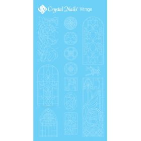 Crystal Nails Színező alap matrica - Vitrage Fehér