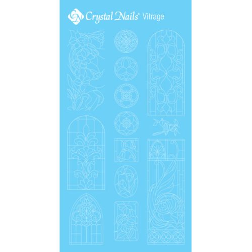 Crystal Nails Színező alap matrica - Vitrage Fehér