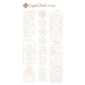 Crystal Nails Színező alap matrica - Vitrage Arany