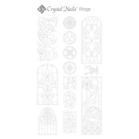 Crystal Nails Színező alap matrica - Vitrage Ezüst