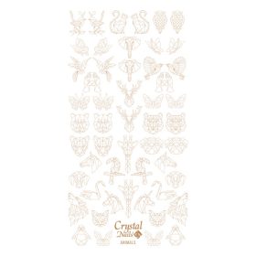 Crystal Nails Színező alap matrica - Animals Arany