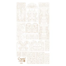 Crystal Nails Színező alap matrica - Vines Arany