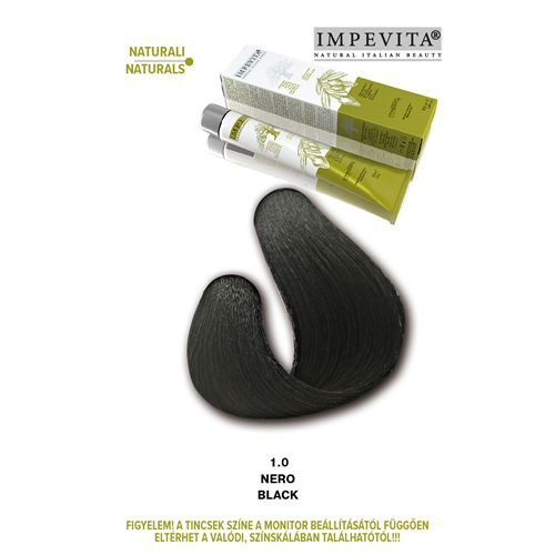 Impevita Vegán, Ammónia-PPD-rezorcin mentes krémhajfesték 100ml 1.0 Fekete