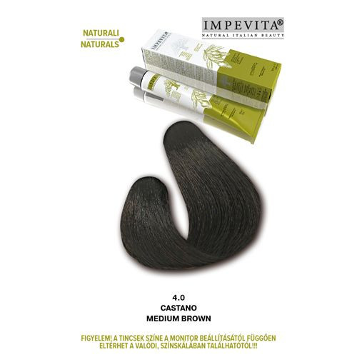 Impevita Vegán, Ammónia-PPD-rezorcin mentes krémhajfesték 100ml 4.0 Középbarna 
