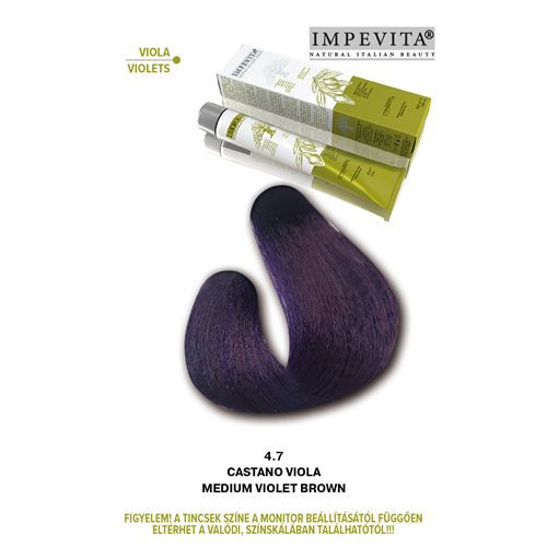 Imperity Impevita Vegán, Ammónia-PPD-rezorcin mentes krémhajfesték 100ml 4.7 Középbarna Viola 