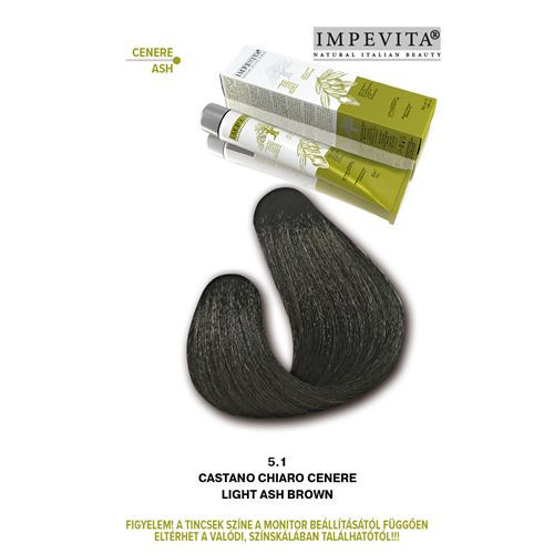 Imperity Impevita Vegán, Ammónia-PPD-rezorcin mentes krémhajfesték 100ml 5.1 Világos Barna Hamvas 