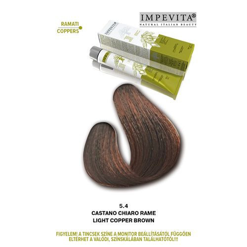 Imperity Impevita Vegán, Ammónia-PPD-rezorcin mentes krémhajfesték 100ml 5.4 Világosbarna Réz 