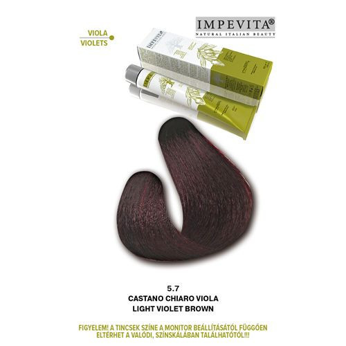 Imperity Impevita Vegán, Ammónia-PPD-rezorcin mentes krémhajfesték 100ml 5.7 Világosbarna Viola 