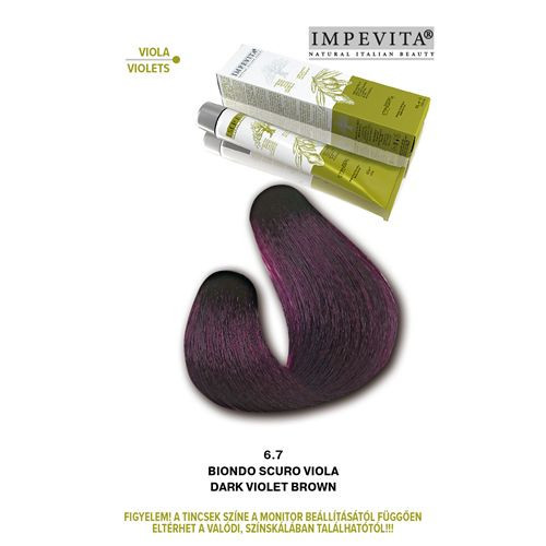 Imperity Impevita Vegán, Ammónia-PPD-rezorcin mentes krémhajfesték 100ml 6.7 Sötétszőke Viola 