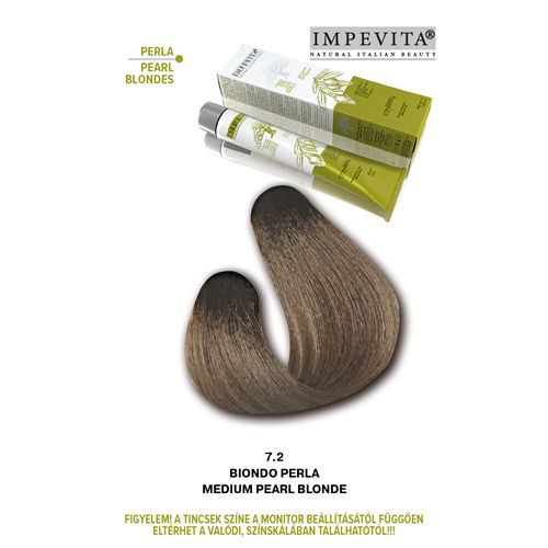 Imperity Impevita Vegán, Ammónia-PPD-rezorcin mentes krémhajfesték 100ml 7.2 Középszőke Gyöngyház 