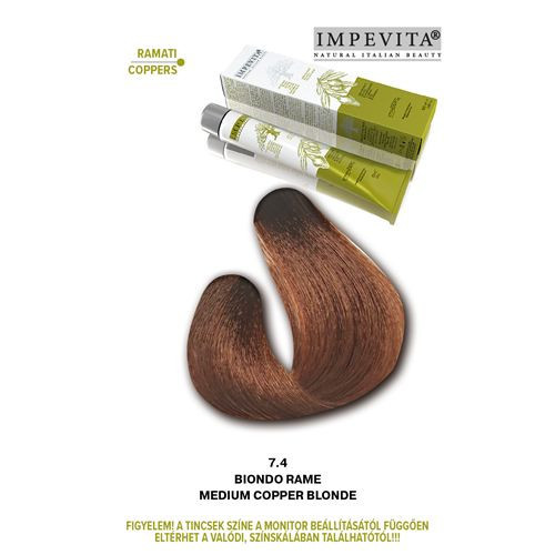 Imperity Impevita Vegán, Ammónia-PPD-rezorcin mentes krémhajfesték 100ml 7.4 Középszőke Réz 