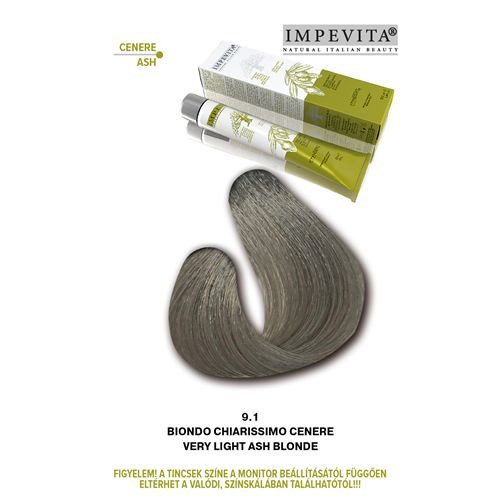 Imperity Impevita Vegán, Ammónia-PPD-rezorcin mentes krémhajfesték 100ml 9.1 Nagyon Világos Szőke Hamvas 