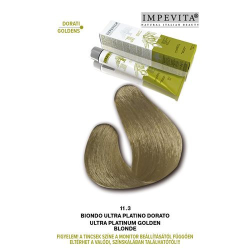 Imperity Impevita Vegán, Ammónia-PPD-rezorcin mentes krémhajfesték 100ml 11.3 Platina Szőke Arany 