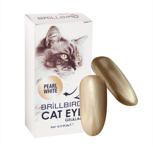 BrillBird CAT EYE Gél Lakk - Macskaszem effekt - Pearl white 5ml