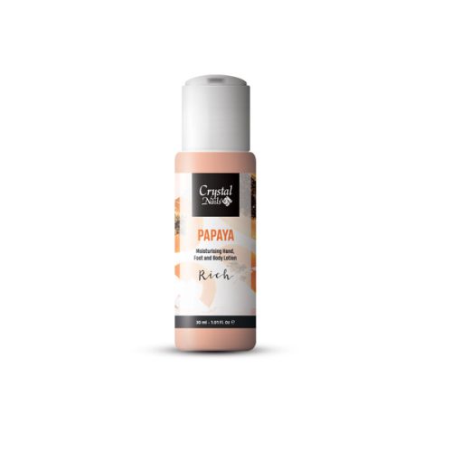 Crystal Nails Moisturising Hand, Foot and Body Lotion - Papaya Lotion - Rich 30ml - Limitált! 