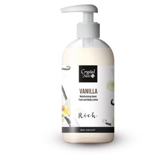 Crystal Nails Moisturising Hand, Foot and Body Lotion - Vanilla Lotion - Rich 250ml