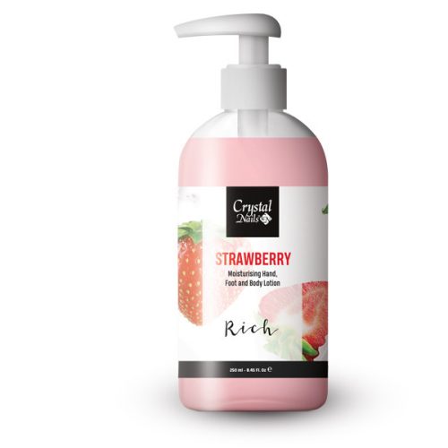 Crystal Nails Moisturising Hand, Foot and Body Lotion - Strawberry Lotion - Rich 250ml