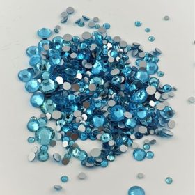 Körömkő strassz 720db mix Aquamarine 11