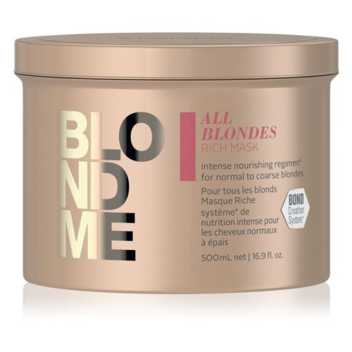 Schwarzkopf BLONDME All Blondes Rich hajpakolás vastag szálú hajra 500ml