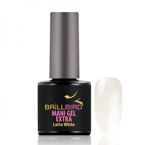 BrillBird Mani Gel Extra - Latte White 8 ml - Saját köröm erősítő gél lakk alap