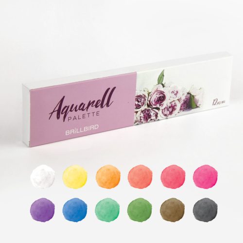 BrillBird Aquarell / akvarell paletta 12 db-os akvarell festék