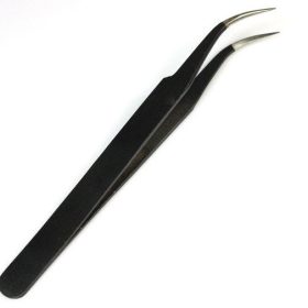 Műszempilla, C-ív hajlító csipesz, ferde fekete