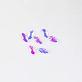   BrillBird Műköröm Formakövek (10 db-os) navette 3x6mm pink AB