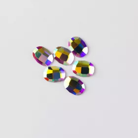   BrillBird Műköröm Formakövek (10 db-os) oval 8x6mm clear AB