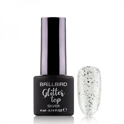 BrillBird Glitter Top - silver - 4ml