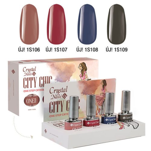 Crystal Nails City Chic ONE STEP CrystaLac készlet (4x4ml)