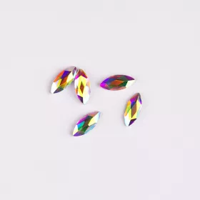   BrillBird Műköröm Formakövek (10 db-os) navette 3,4x8mm clear AB