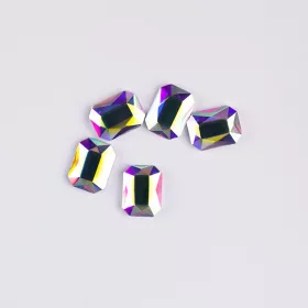   BrillBird Műköröm Formakövek (10 db-os) emerald 8x6mm clear AB