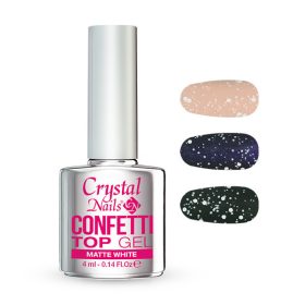 Crystal Nails Confetti Top Gel - Matte White 4ml TF