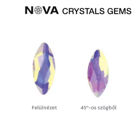 NOVA Crystal Gems Formakő - 3,4x8 mm búzaszem (aurora)