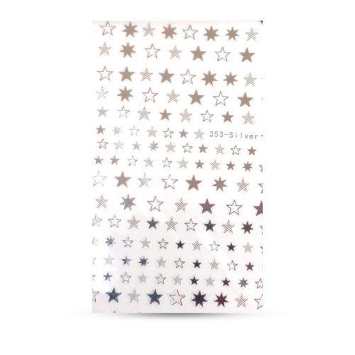 Crystal Nails köröm matrica (353-silver) ezüst csillagok