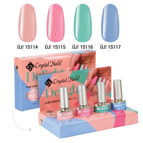 Delight Crystal Nails ONE STEP CrystaLac készlet (4x4ml)