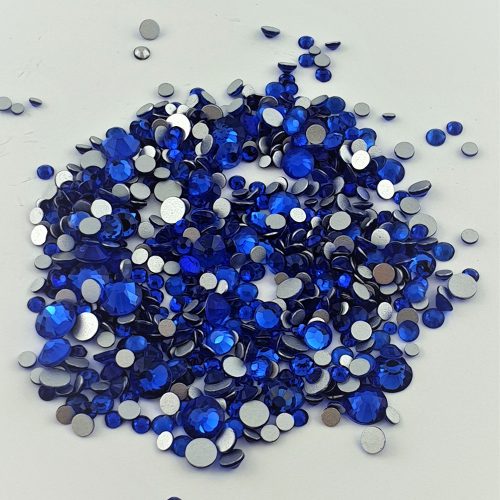 Körömkő strassz 720db mix Sapphire