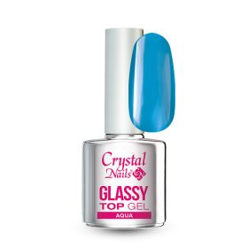 Crystal Nails Glassy Top Gel 4ml - Aqua TF