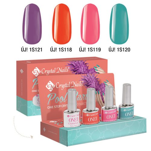 Pool Party Crystal Nails ONE STEP CrystaLac készlet (4x4ml)