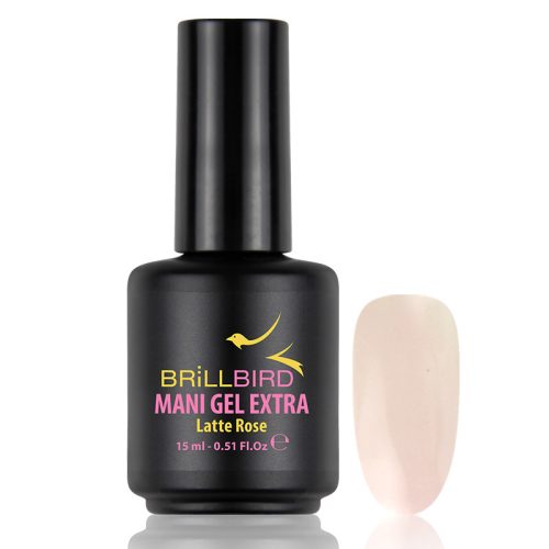 BrillBird Mani Gel Extra - Latte Rose 15 ml - Saját köröm erősítő gél lakk alap